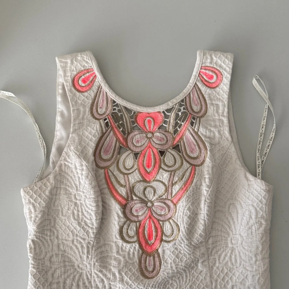 Lilly Pulitzer White Dress with Pink Embroidery - Picture 11 of 14